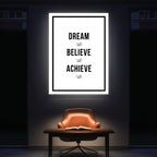 Dream. Believe. Achieve. – Modern Minimal Wall Art (MV7)
