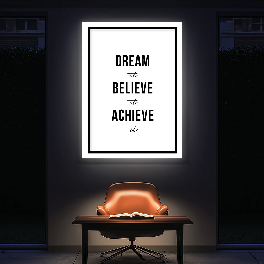 Dream. Believe. Achieve. – Modern Minimal Wall Art (MV7)