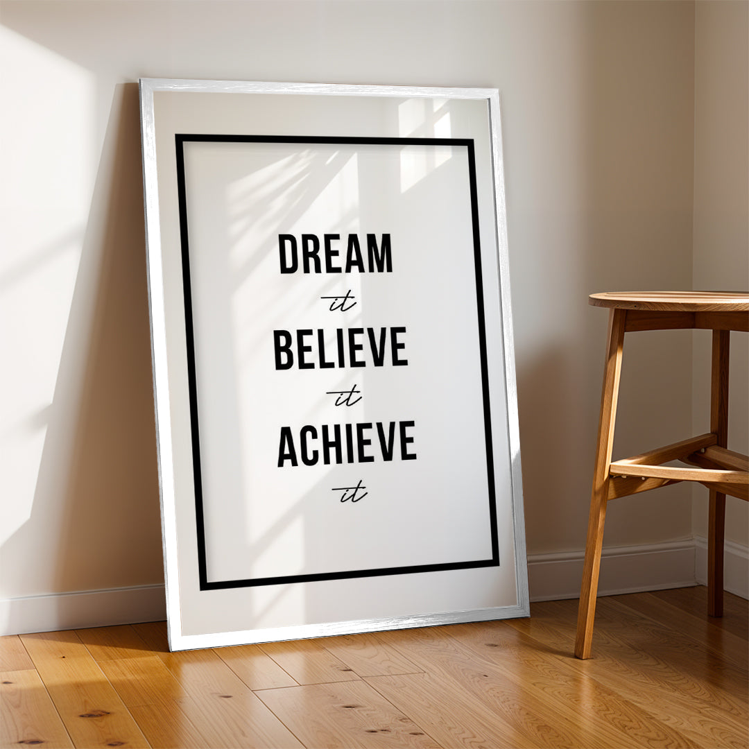 Dream. Believe. Achieve. – Modern Minimal Wall Art (MV7)