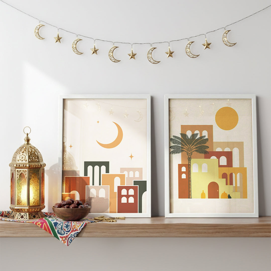 Crescent Town Ramadan Wall Art - 2 Frames Bundle (RM1)