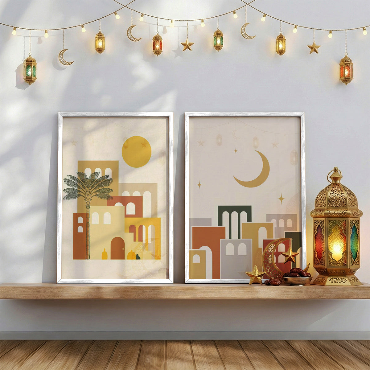 Crescent Town Ramadan Wall Art - 2 Frames Bundle (RM1)