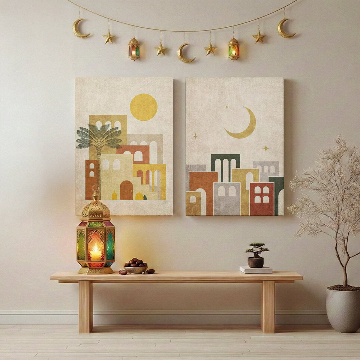 Crescent Town Ramadan Wall Art - 2 Frames Bundle (RM1)