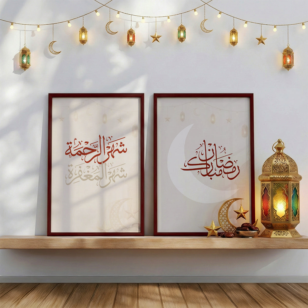 Soft Tones Ramadan Wall Frame Art - 2 Frames Bundle (RM3)