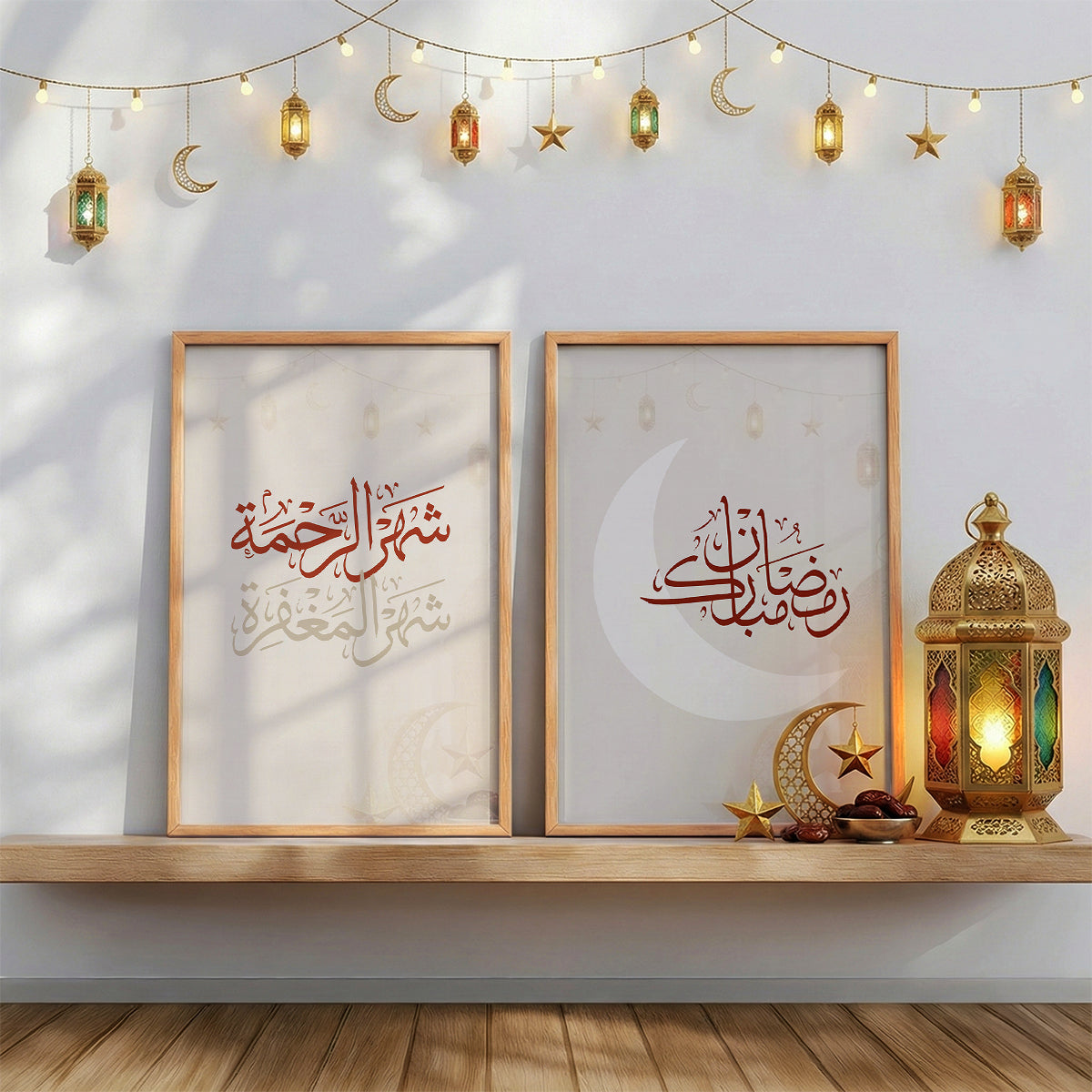 Soft Tones Ramadan Wall Frame Art - 2 Frames Bundle (RM3)