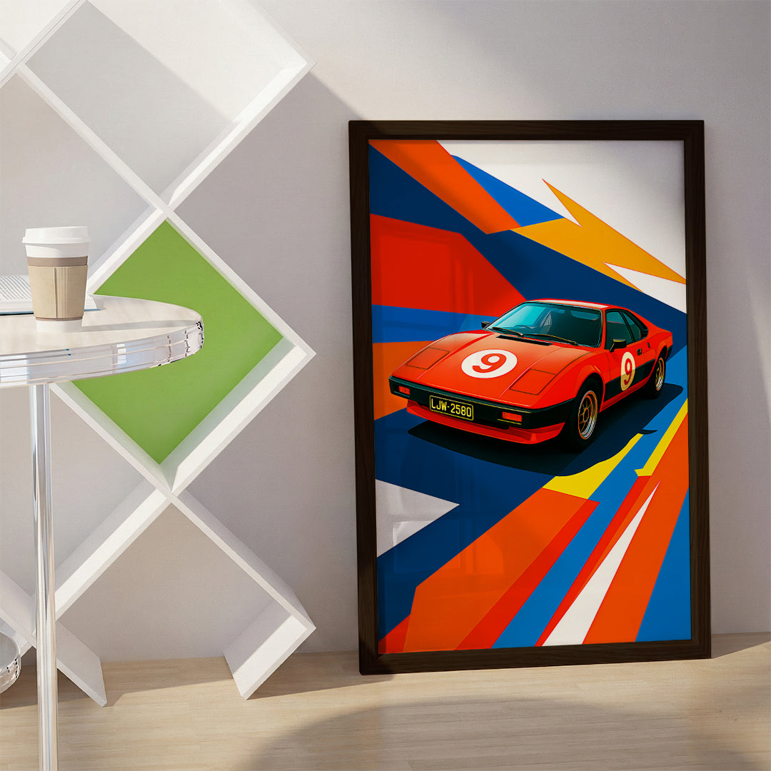 Blue Sports Car Wall Art (SP19)