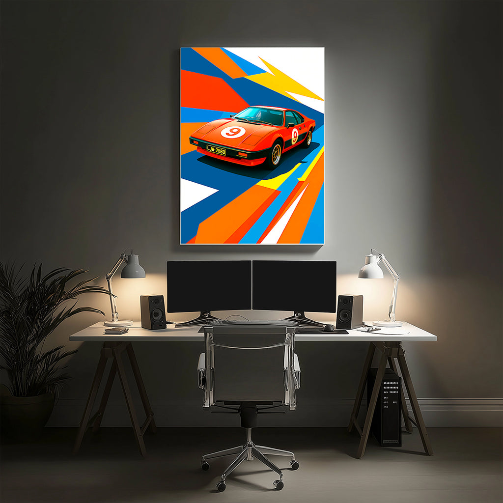 Blue Sports Car Wall Art (SP19)