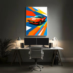 Blue Sports Car Wall Art (SP19)