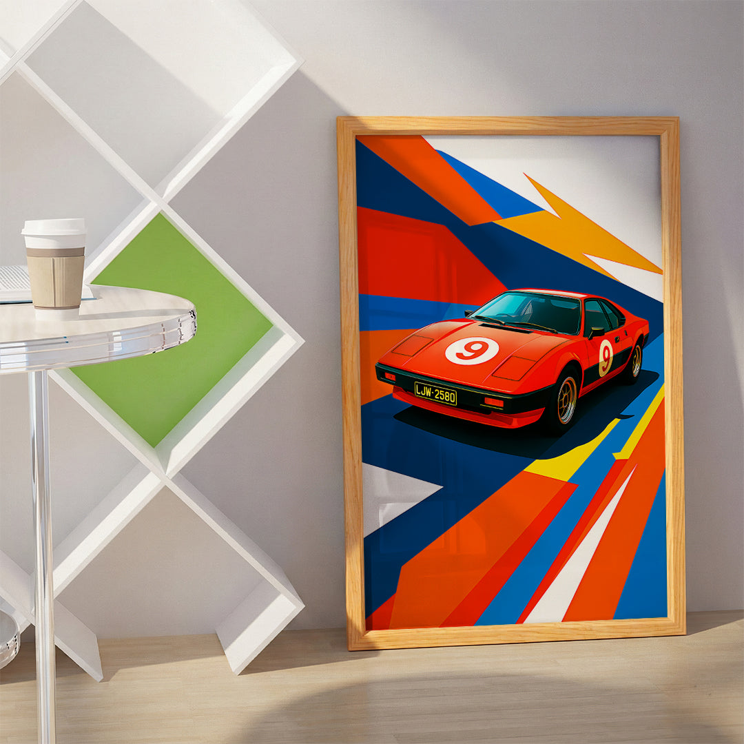 Blue Sports Car Wall Art (SP19)