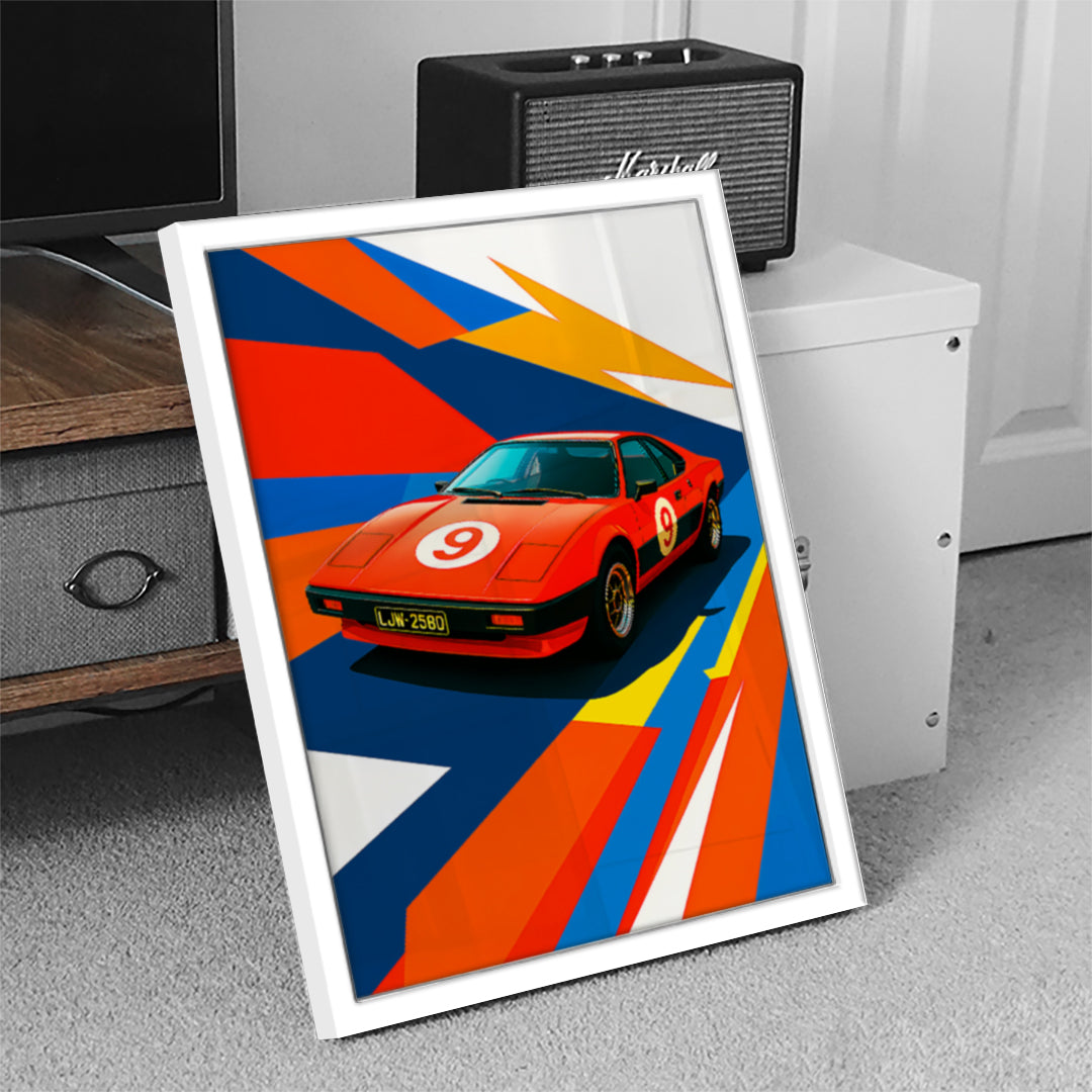 Blue Sports Car Wall Art (SP19)