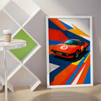 Blue Sports Car Wall Art (SP19)