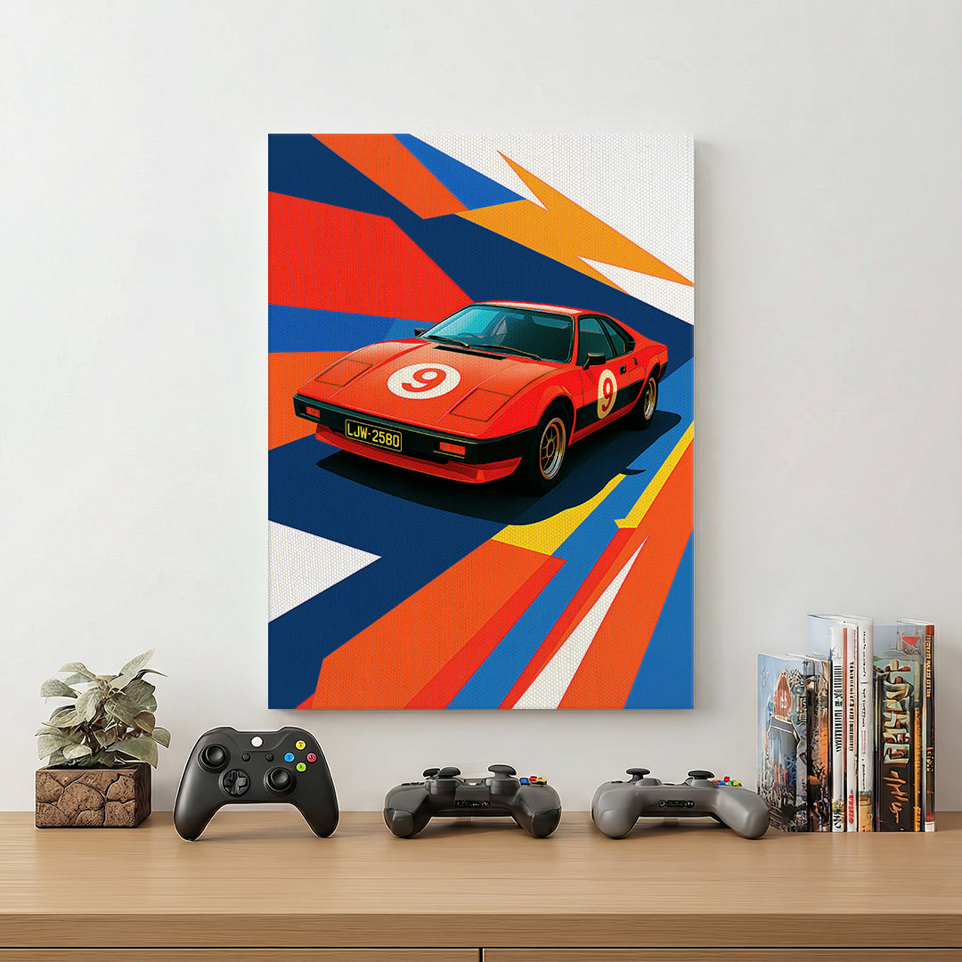 Blue Sports Car Wall Art (SP19)