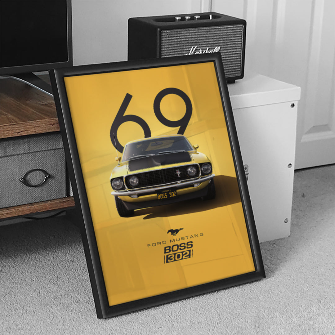 Yellow Sports Car Wall Art (SP35)