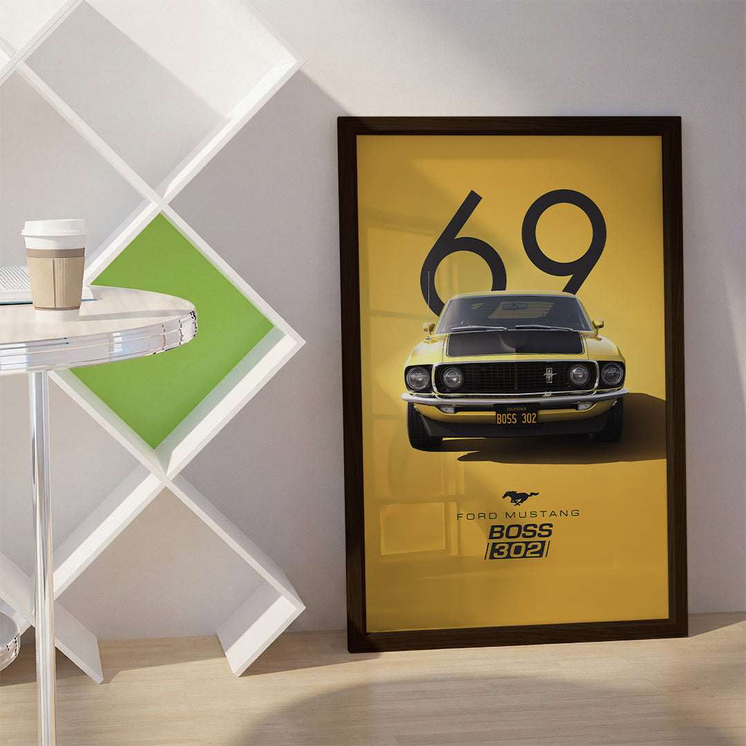 Yellow Sports Car Wall Art (SP35)