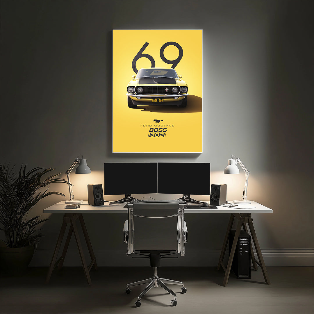 Yellow Sports Car Wall Art (SP35)