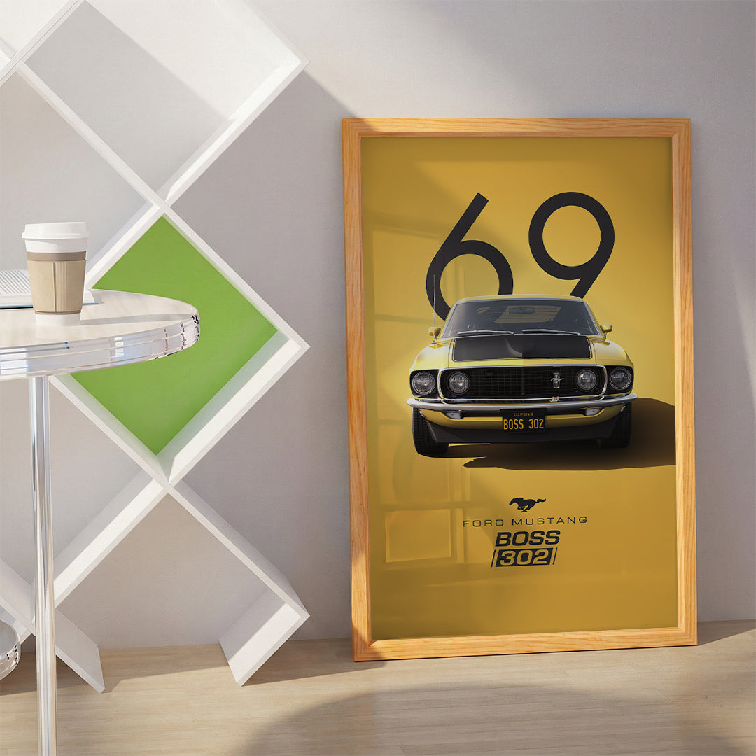 Yellow Sports Car Wall Art (SP35)