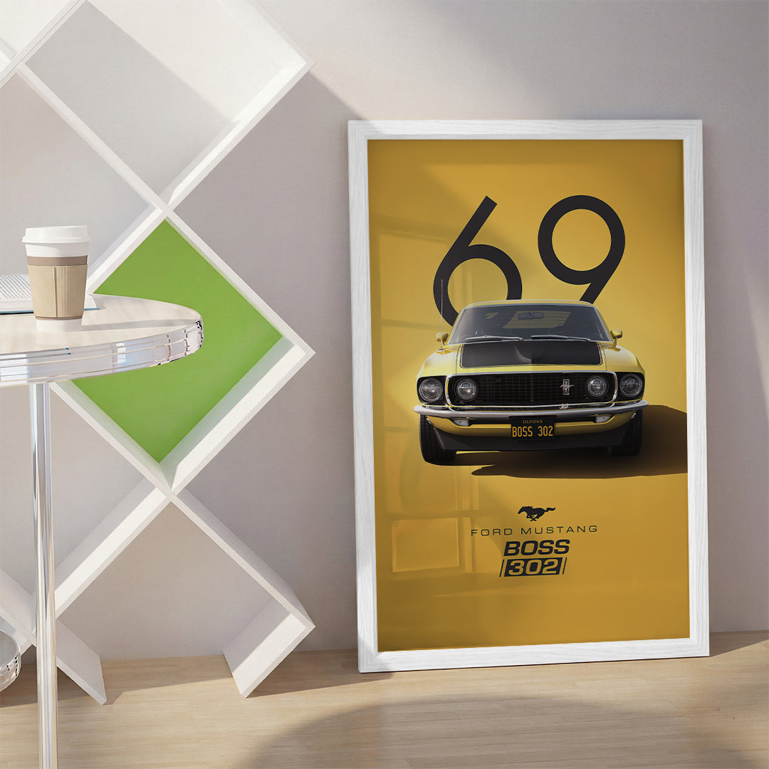 Yellow Sports Car Wall Art (SP35)