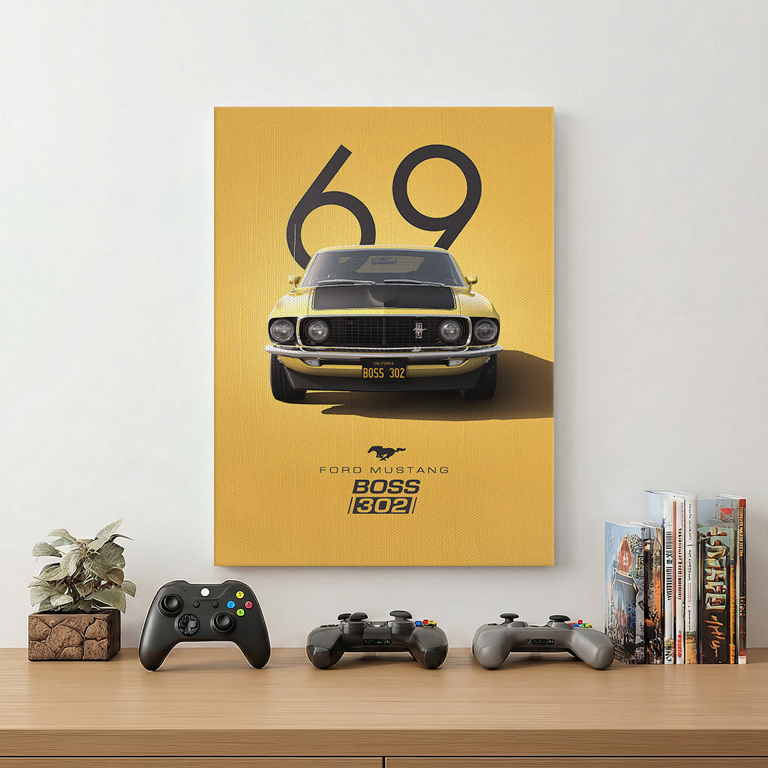 Yellow Sports Car Wall Art (SP35)