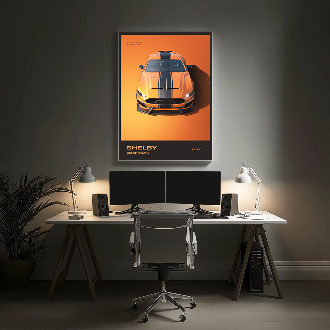 Orange Sports Car Wall Art (SP37)