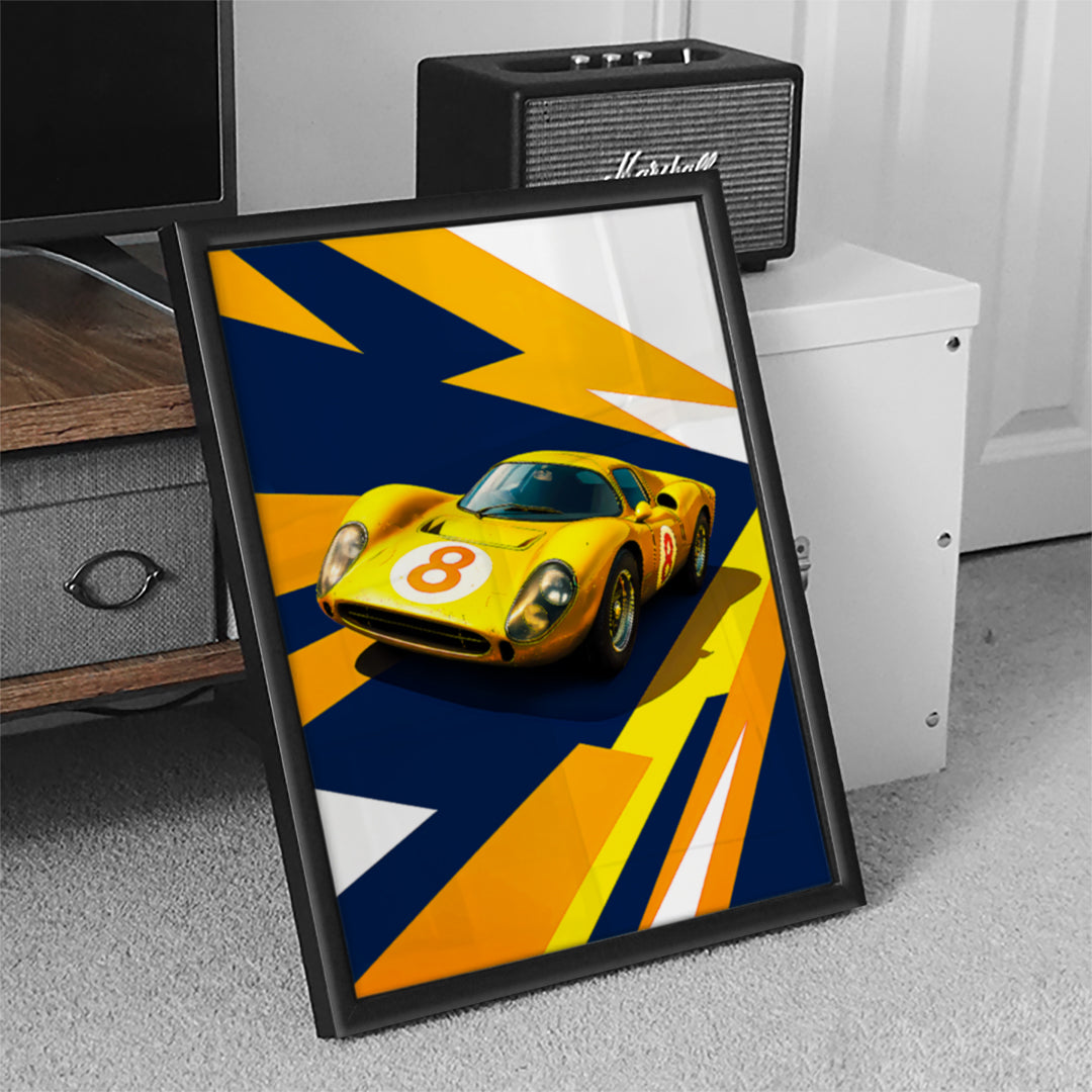 Yellow Sports Car Wall Art (SP43)