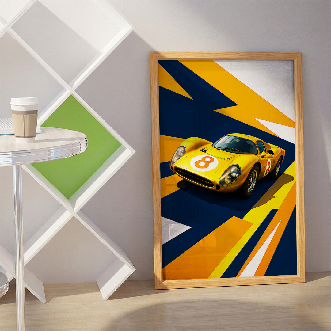 Yellow Sports Car Wall Art (SP43)