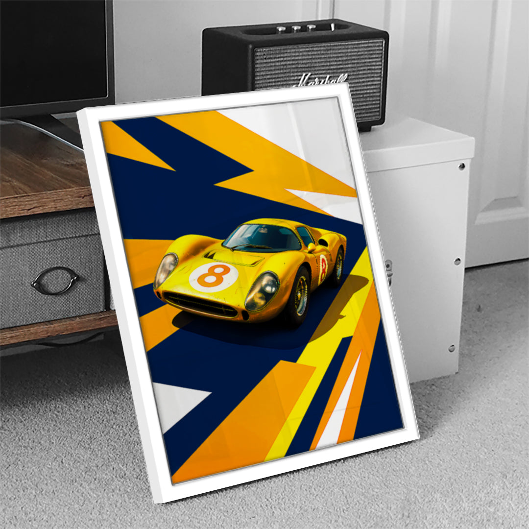 Yellow Sports Car Wall Art (SP43)