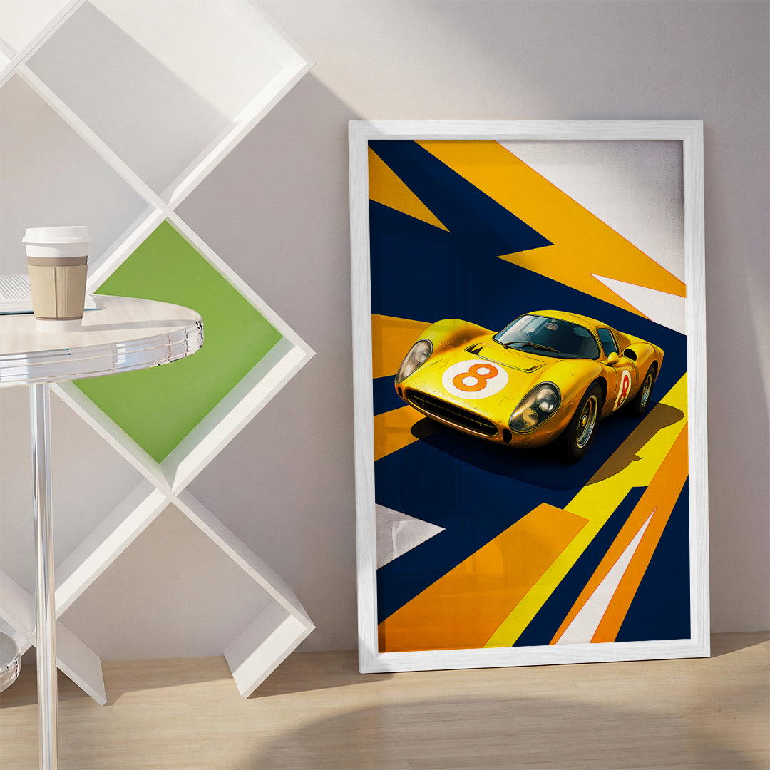 Yellow Sports Car Wall Art (SP43)