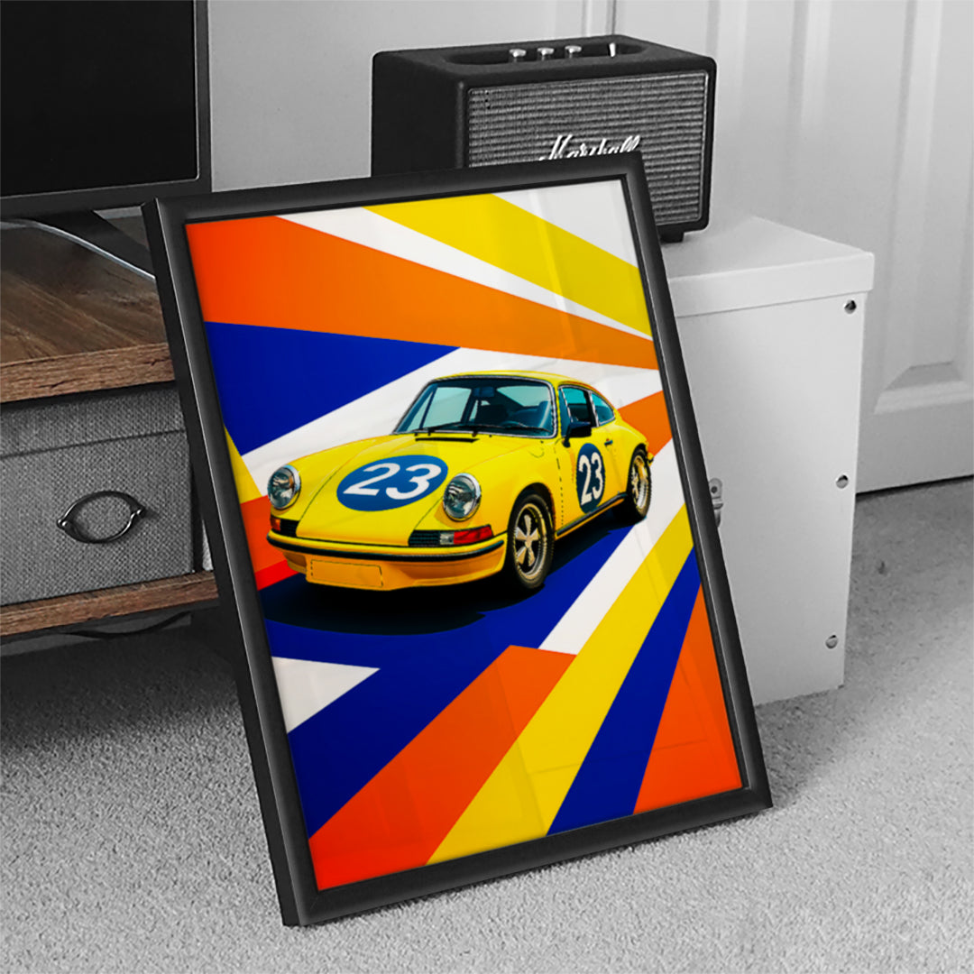 Yellow Sports Car Wall Art (SP45)