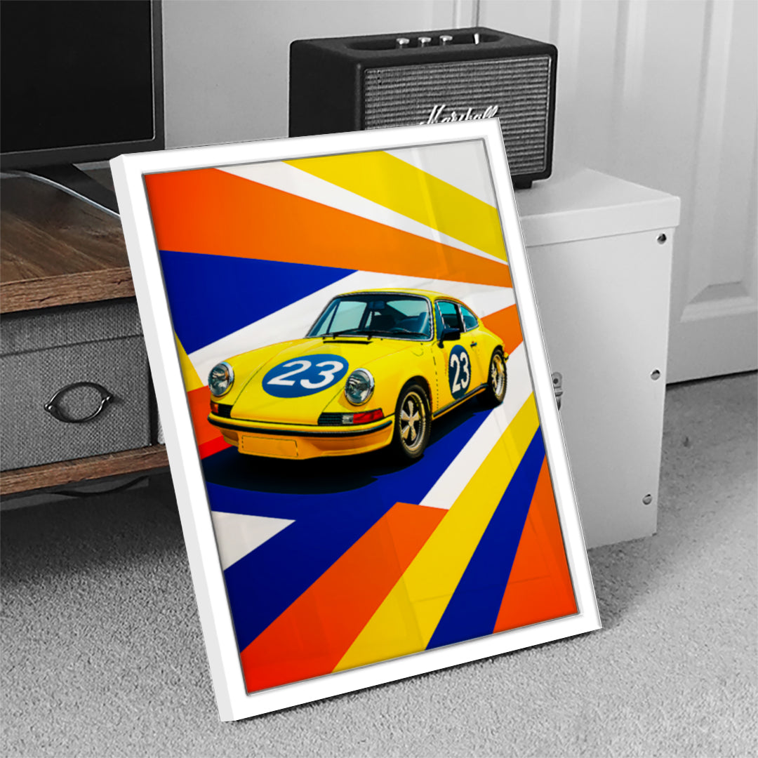 Yellow Sports Car Wall Art (SP45)