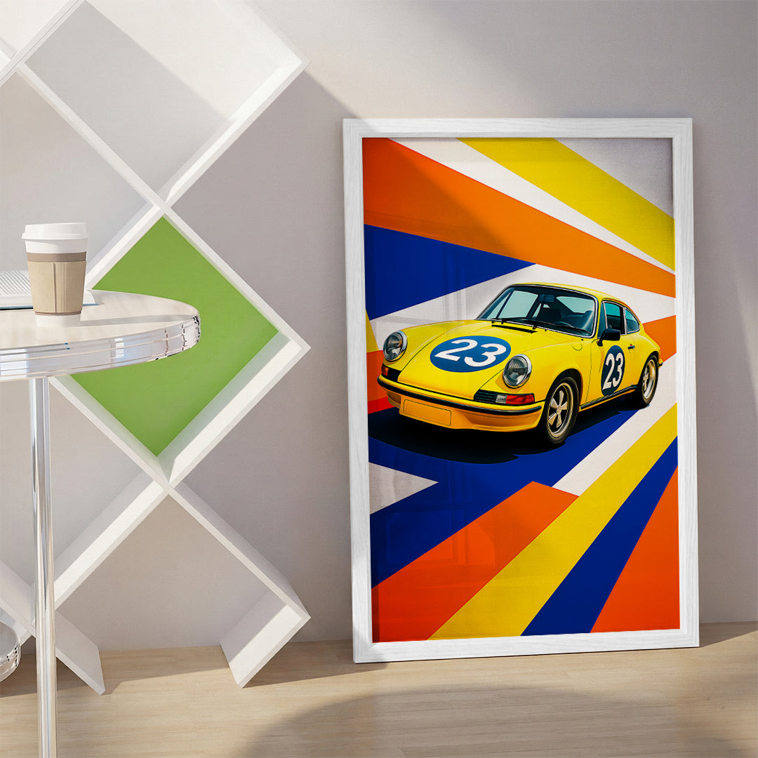 Yellow Sports Car Wall Art (SP45)