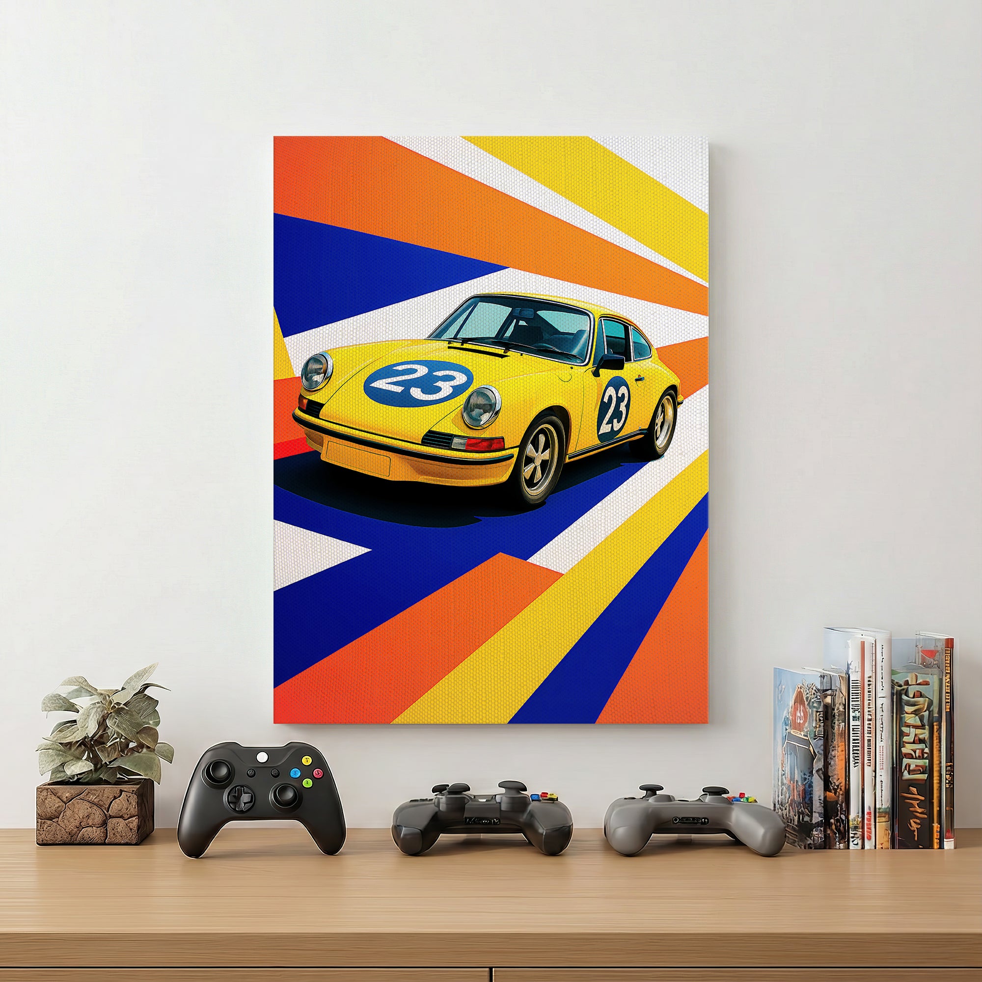 Yellow Sports Car Wall Art (SP45)